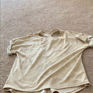 tan shirt